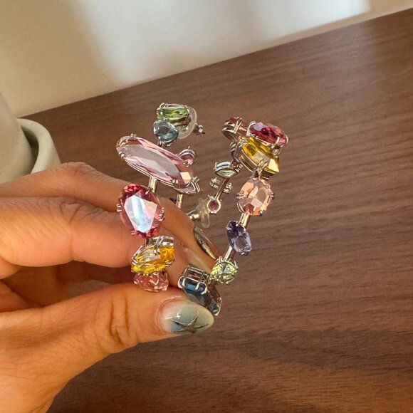 Swarovski Rhinestone Gema Hoop Earrings - Picture 4 of 8